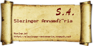 Slezinger Annamária névjegykártya
